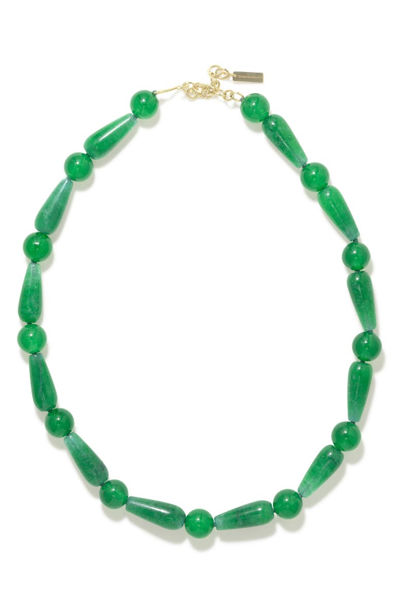 COMPLETEDWORKS The Depths of Time Chalcedony Beaded Necklace, Main, color, Green Gold Plated