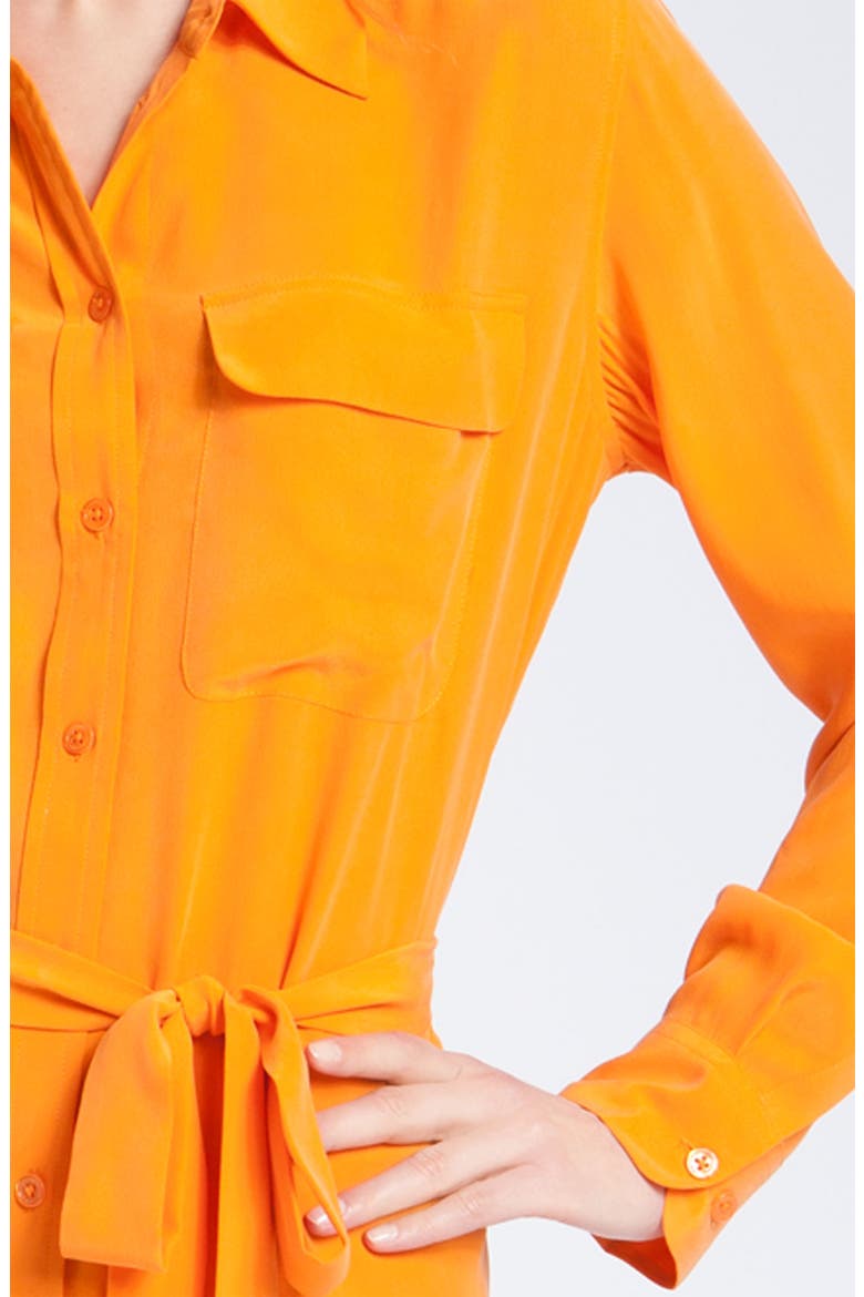 Silk Shirtdress, Alternate, color, ORANGE PEEL