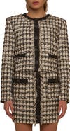 Endless Rose Premium Fringe Metallic Tweed Crop Jacket