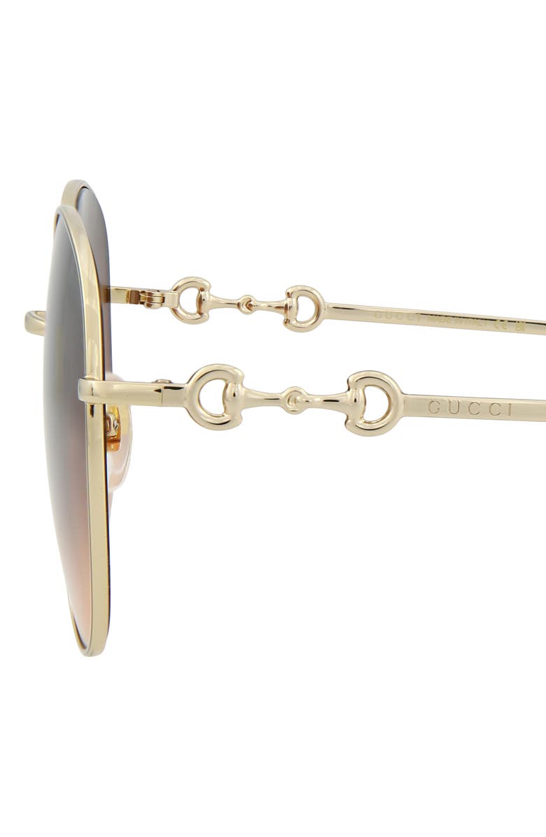 Gucci 59mm Round Novelty Sunglasses, Alternate, color, Gold Gold Brown