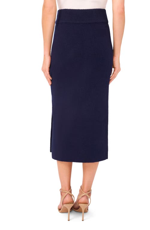 Ted Baker Rib Side Slit Sweater Skirt In Blue