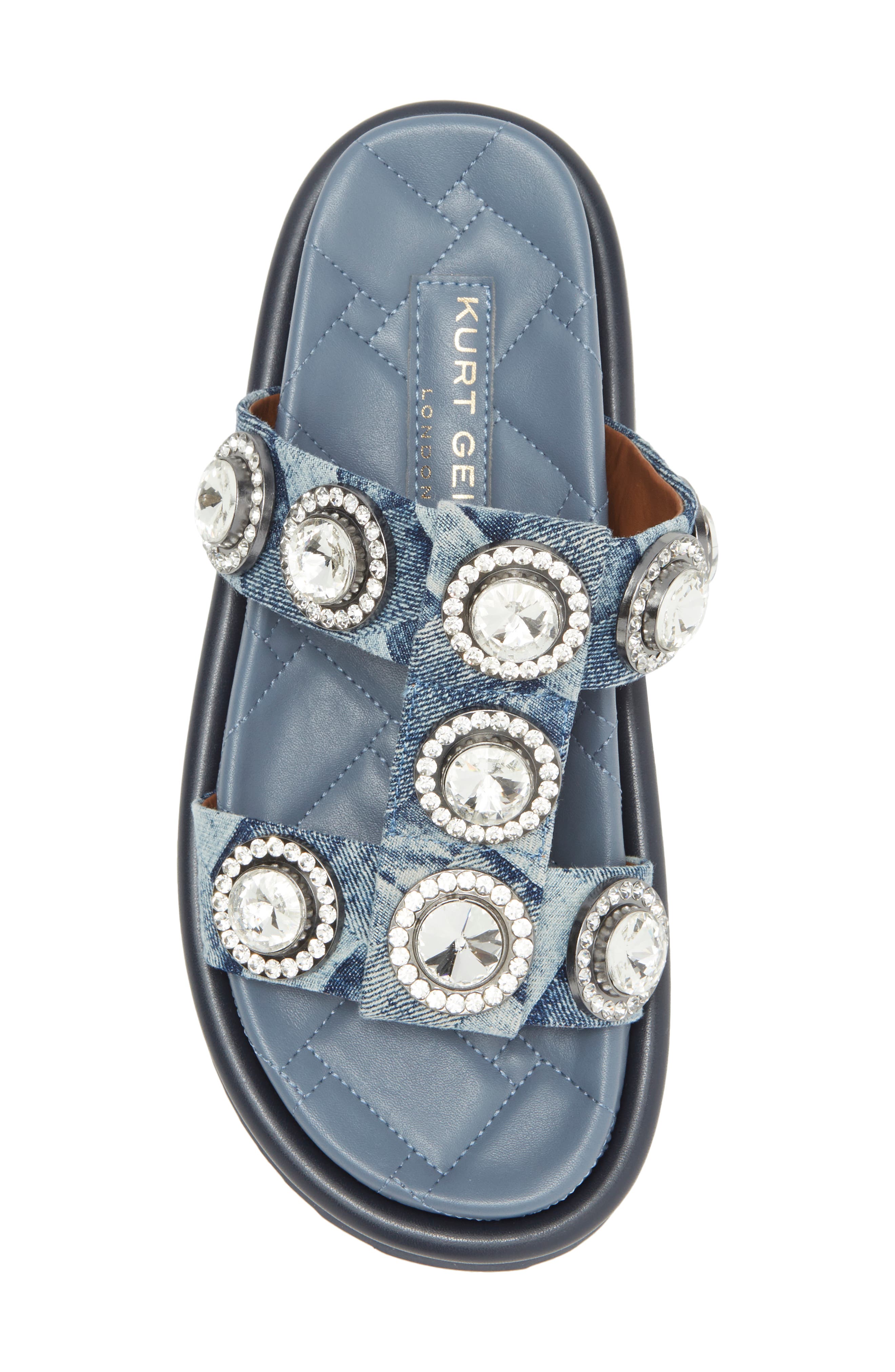 Kurt Geiger London Orson Crystal Slide Sandal, Alternate, color, Navy