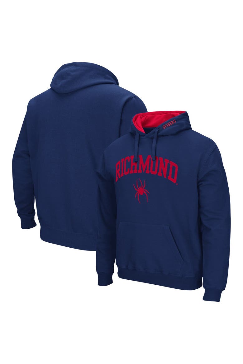 Men's Colosseum Navy Richmond Spiders Arch and Logo Pullover Hoodie, Main, color, Navy