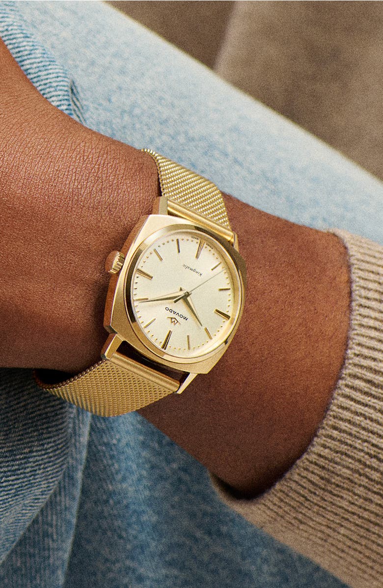 Movado Kingmatic Automatic Mesh Strap Watch, 35mm, Alternate, color, 