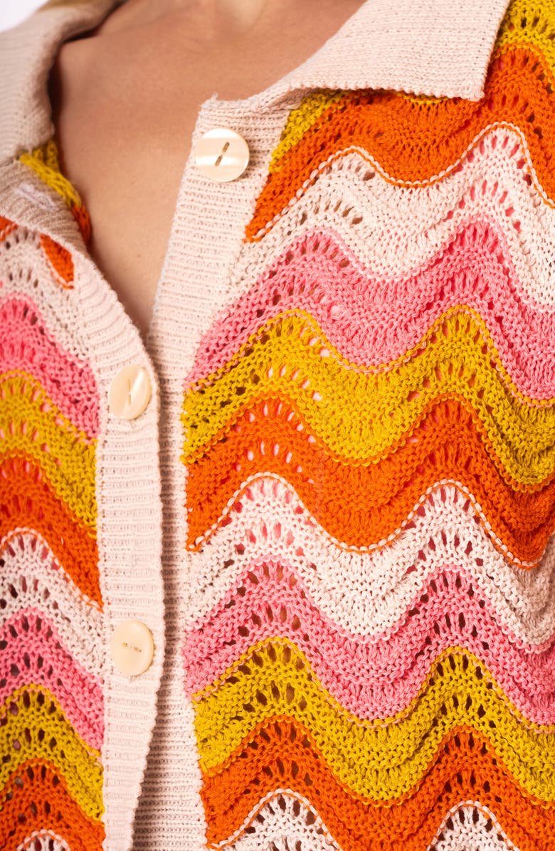 Maaji Paradiso Waves Vavy Open Knit Cover-Up Shirt, Alternate, color, 