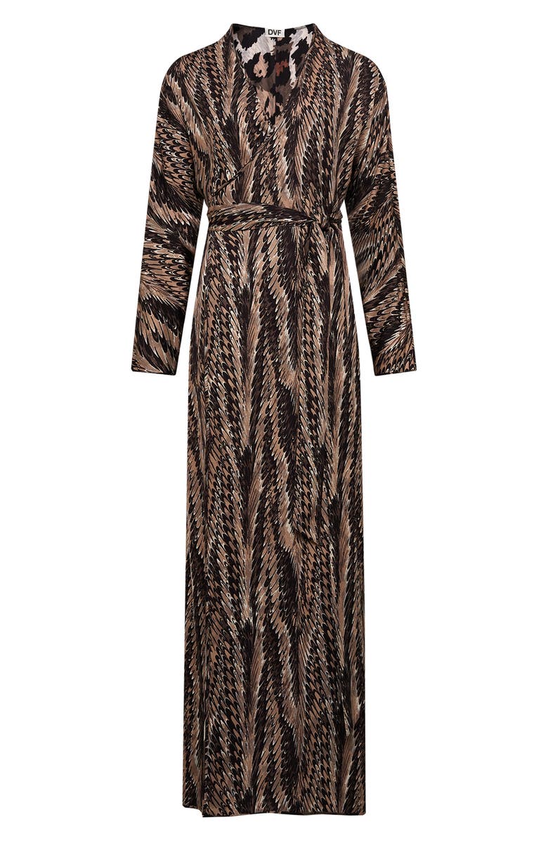 DVF Babette Reversible Long Sleeve Maxi Wrap Dress, Alternate, color, 