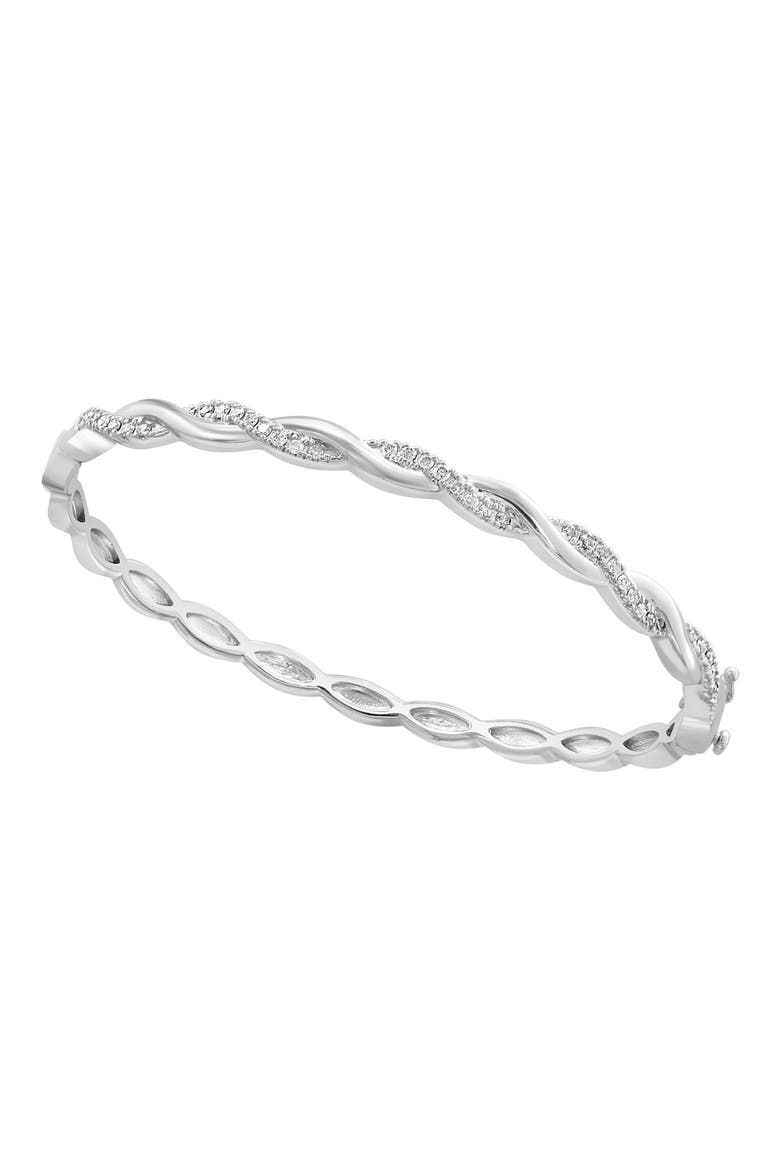 Sterling Silver Diamond Bangle Bracelet - 0.49ct., Main, color, SILVER