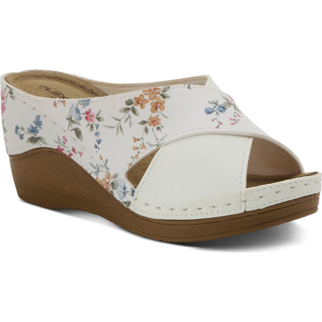 Flexus By Spring Step Wedge Sandal In White