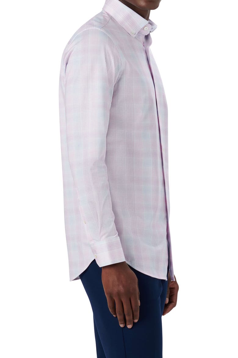 OoohCotton® Plaid Button-Up Shirt, Alternate, color, PINK