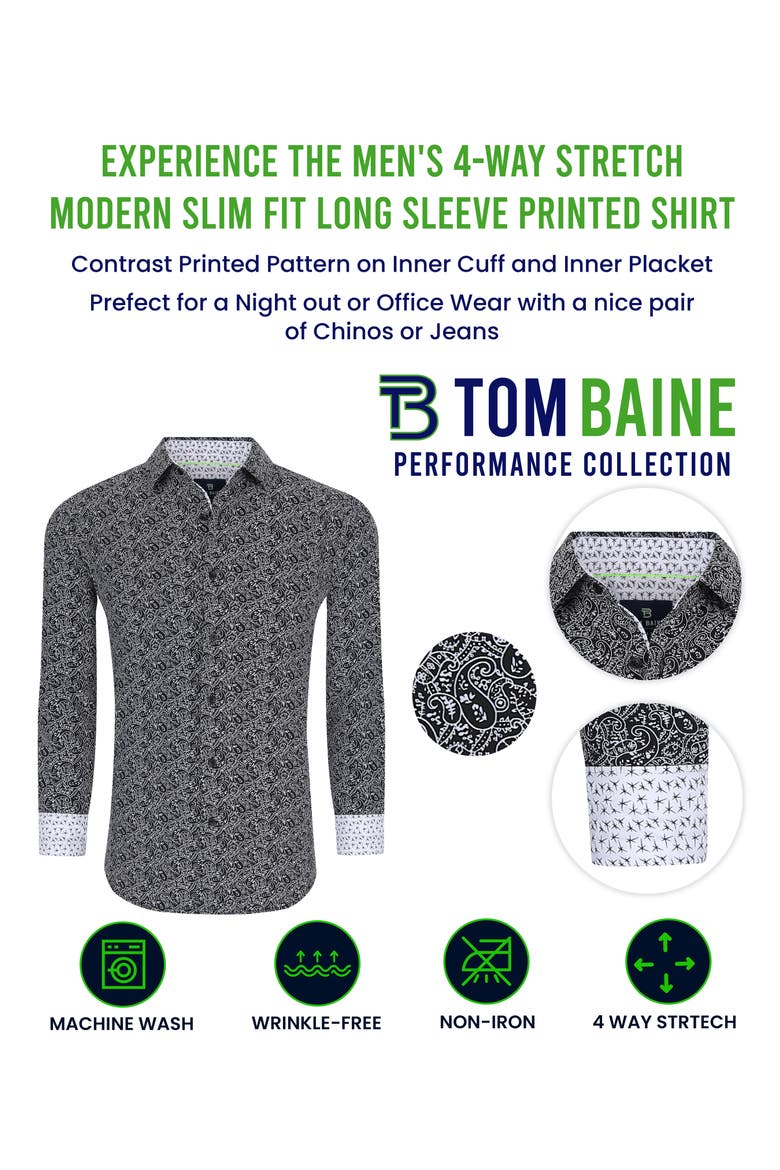 Slim Fit Performance Stretch Long Sleeve Button Front Shirt, Alternate, color, SKY BLUE