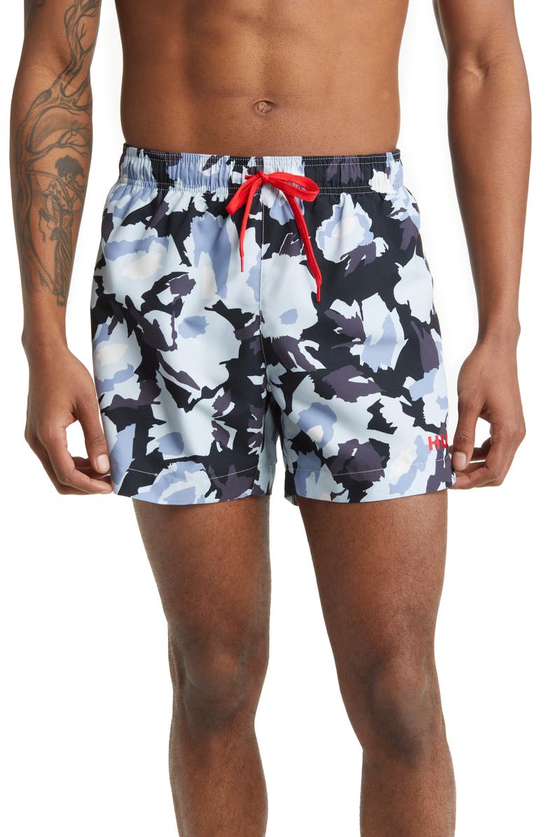 BOSS Memo Abstract Floral Swim Trunks, Main, color, 