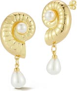 GLAZE JEWELRY Faux Pearl Shell Drop Earrings