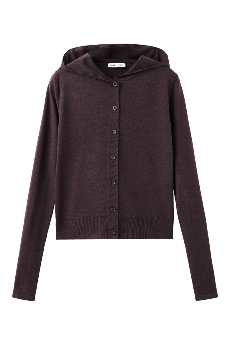 Hooded Cardigan, Main, color, BROWN