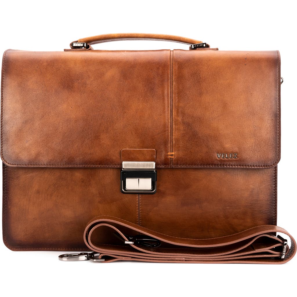 Velez Aperto Leather Laptop Bag for Men in Brown  product