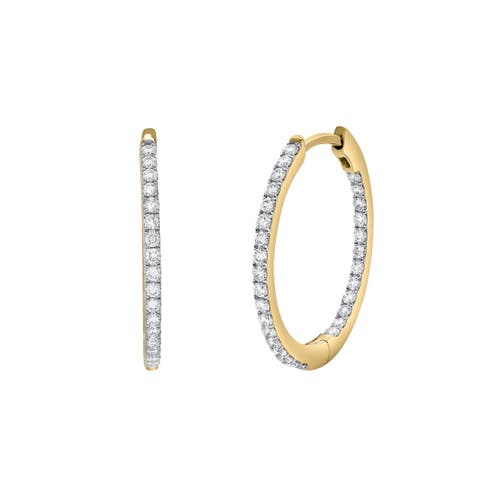 Everbloom Sleek Inside Out Diamond Set Hoop Earrings in 14K Gold
