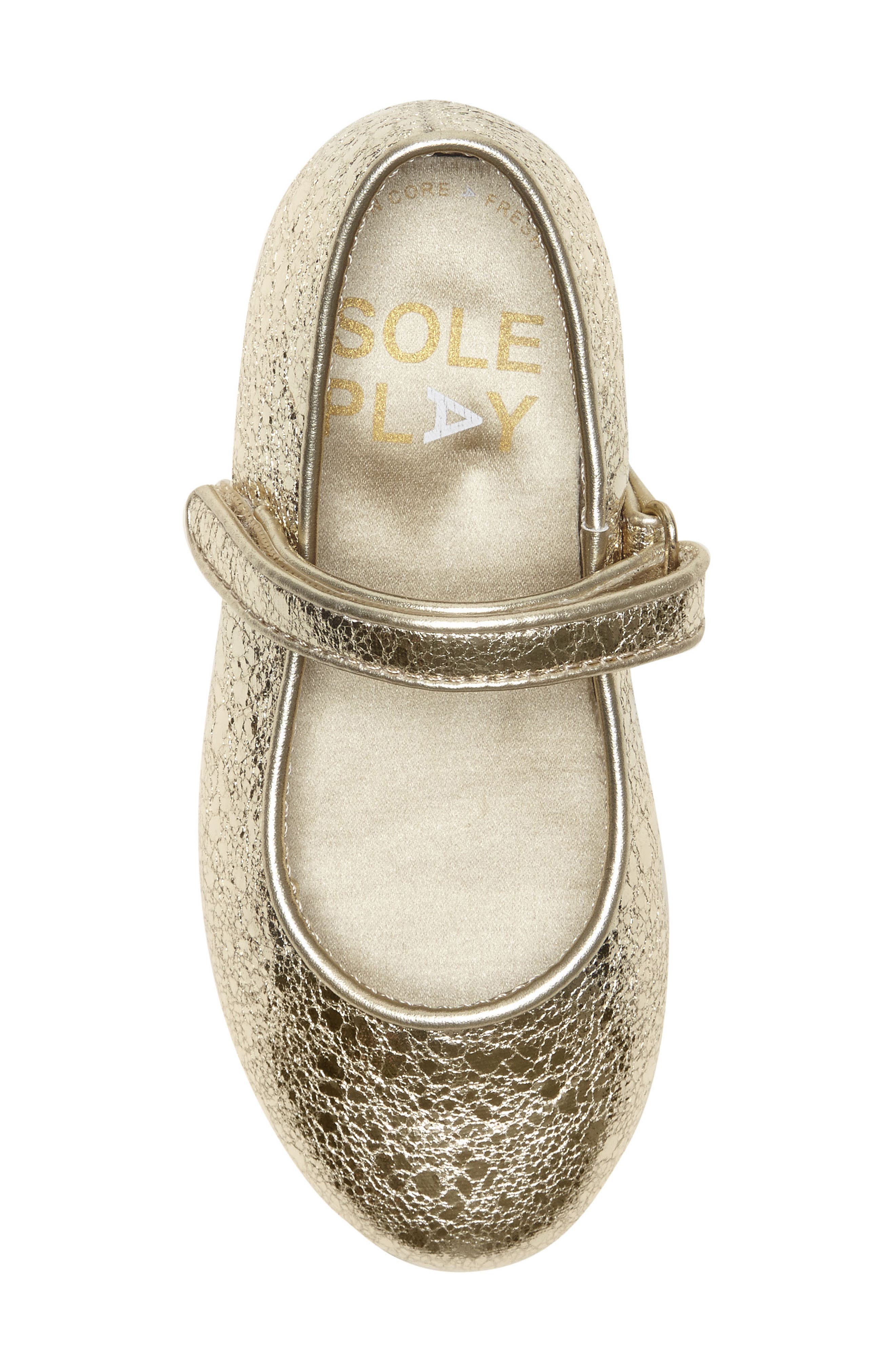 Polina Metallic Mary Jane Flat, Alternate, color, SOFT GOLD