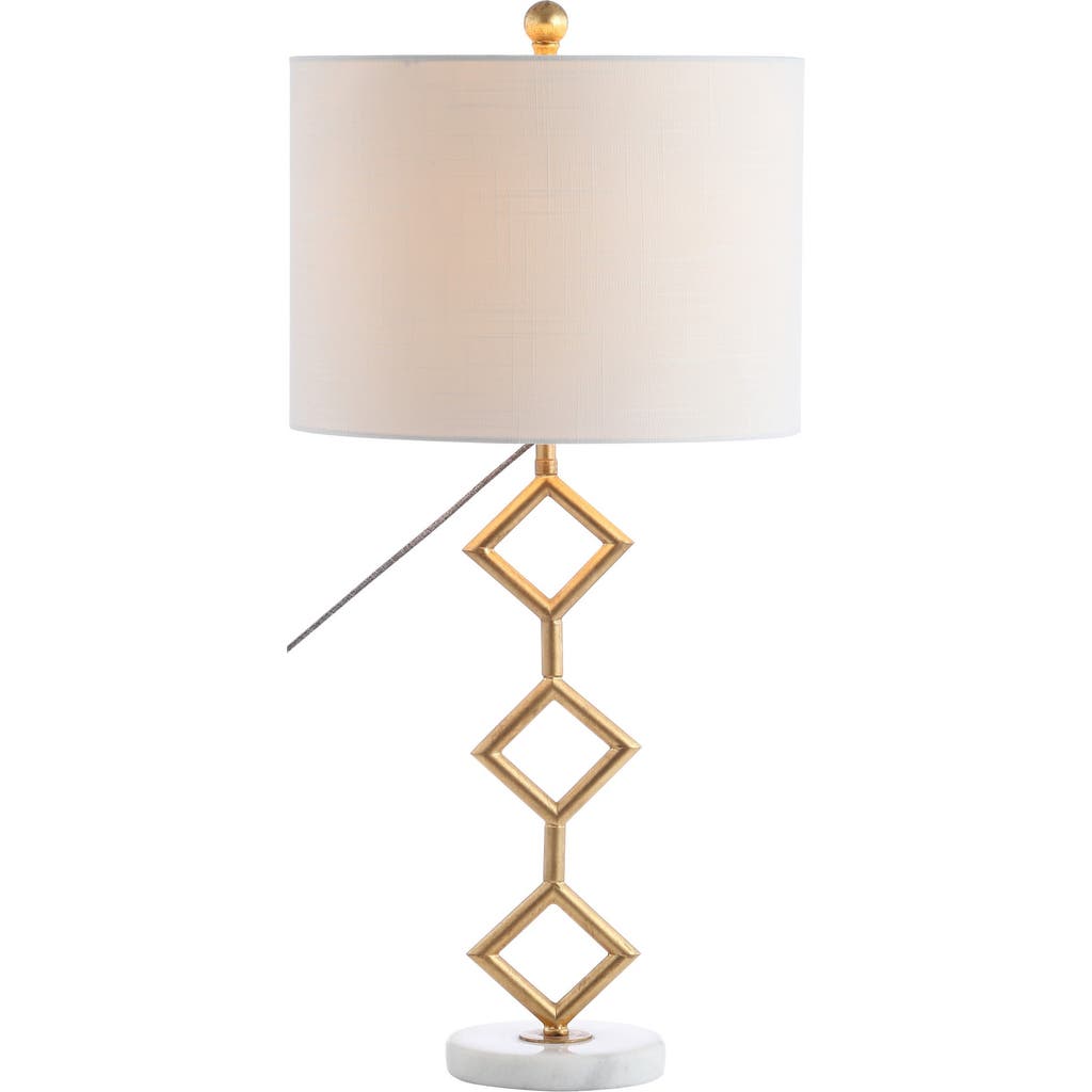 Jonathan Y Diamante 29.5in Modern Gilt Metal With Marble Base Led Table Lamp