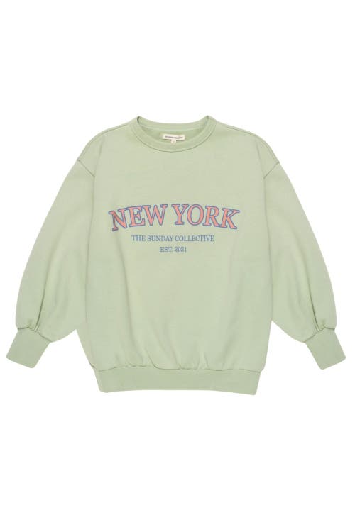 The Sunday Collective Organic Weekend Sweatshirt In Green