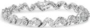 Haus of Brilliance 14K White Gold 2.00 Cttw Diamond Cluster and Spiral Link Bracelet
