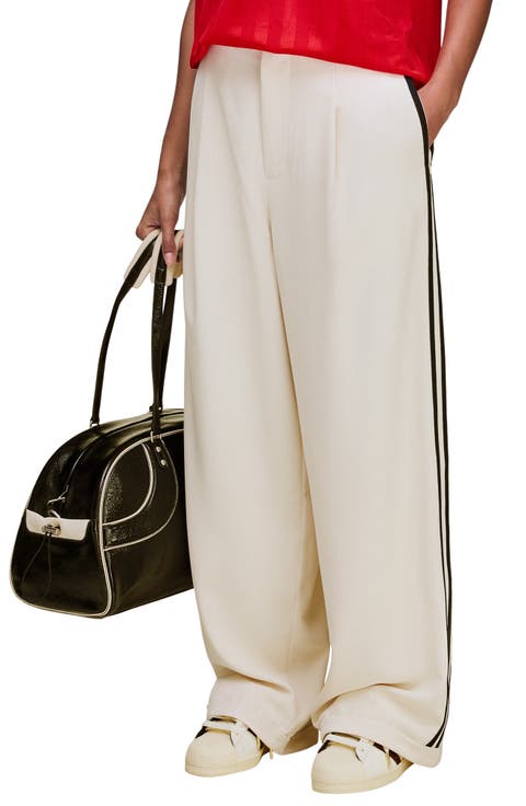 x Wales Bonner Pleated Wide Leg Woven Track Pants