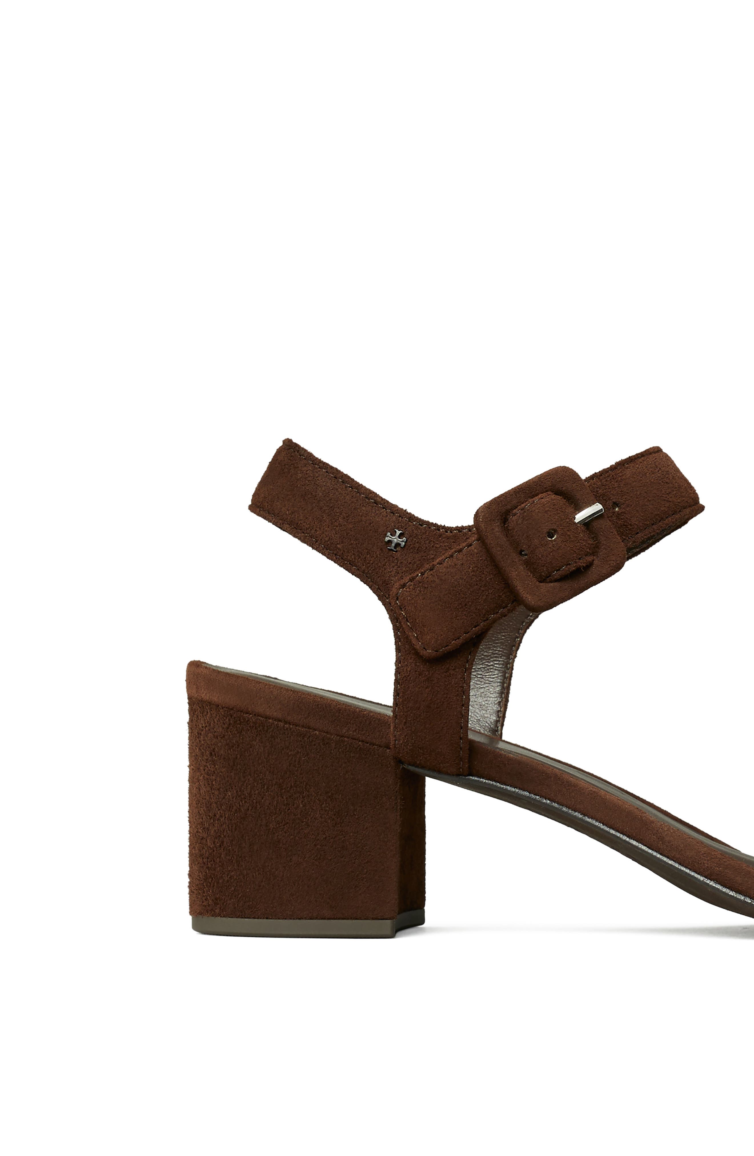 Tory Burch Double T City Sandal, Alternate, color, Dark Cocoa