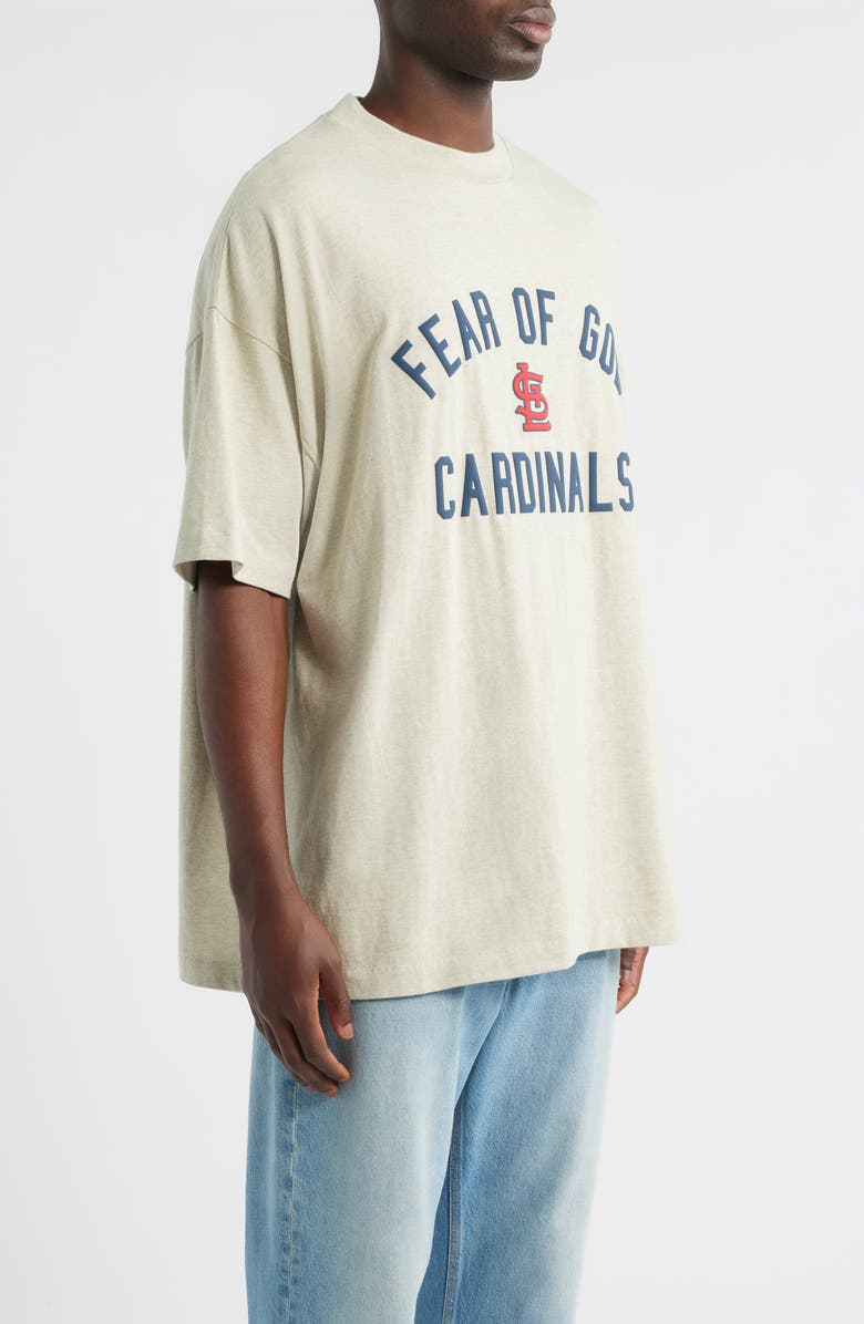 Fear of God Essentials x MLB Cardinals 90s Fit Graphic T-Shirt, Alternate, color, Warm Heather Ivory