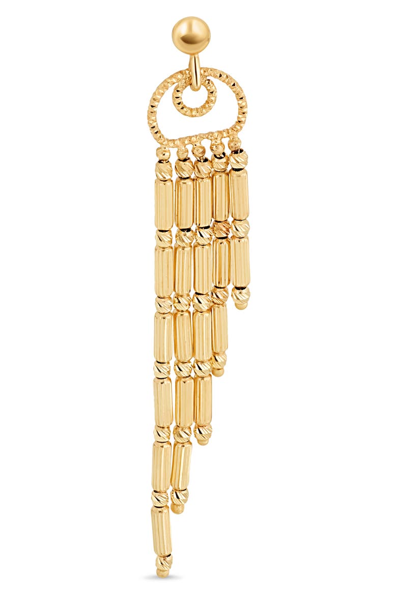 14K Gold Beaded Fringe Drop Earrings, Alternate, color, 14K YELLOW GOLD