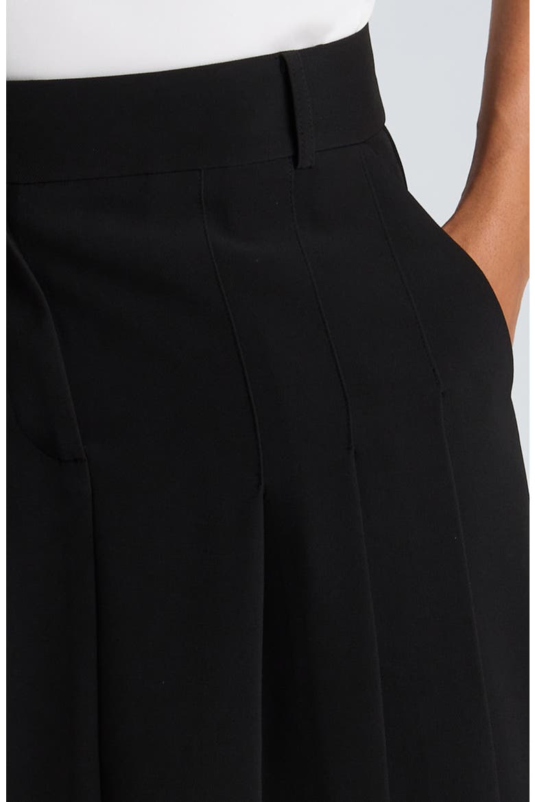 Pleated Satin Maxi Skirt, Alternate, color, BLACK