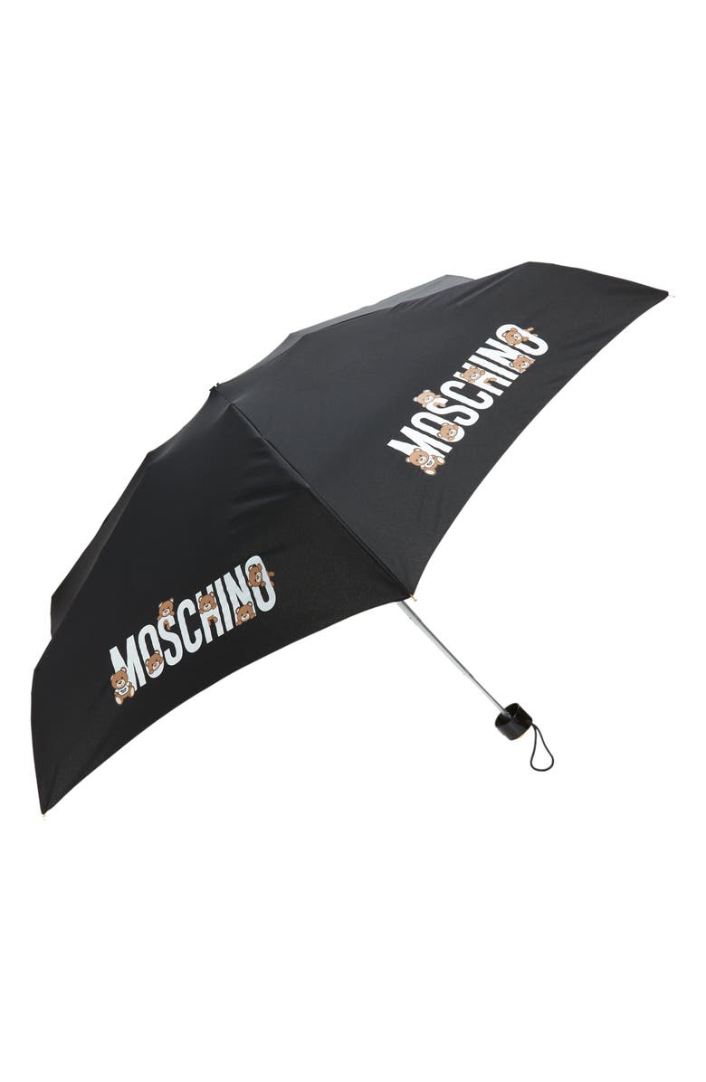Moschino Super Mini Bear Logo Umbrella & Box, Main, color, 