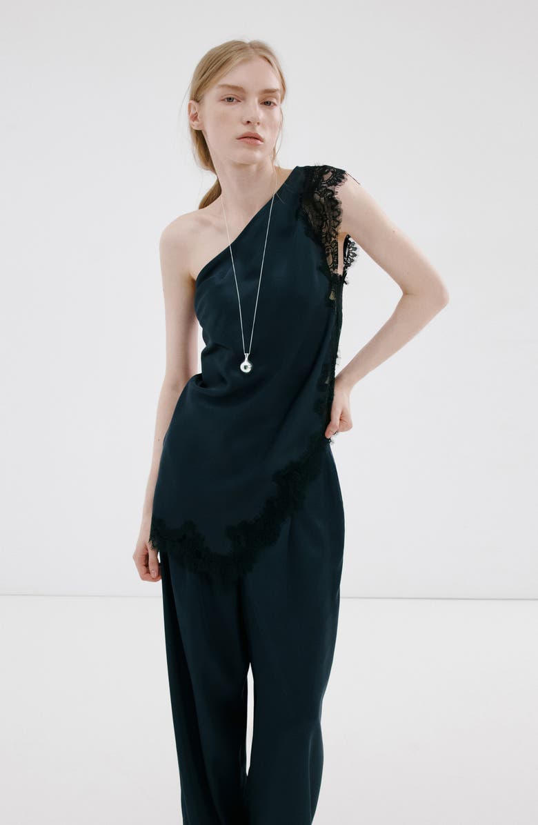 MANGO Straight Leg Satin Pants, Alternate, color, 