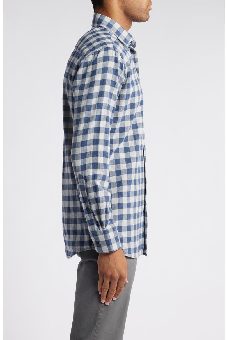 Delta Plaid Button-Up Shirt, Alternate, color, NAVY