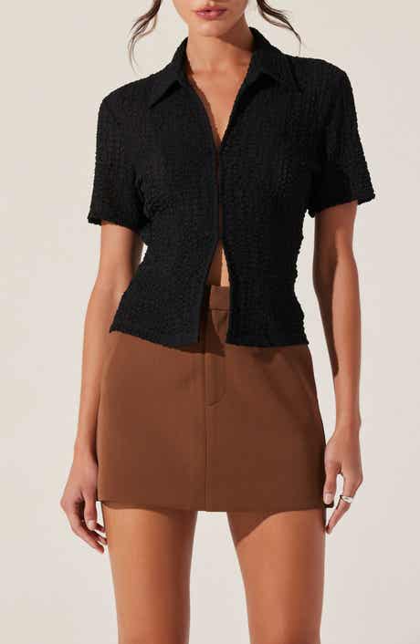 ASTR the Label Puckered Short Sleeve Top