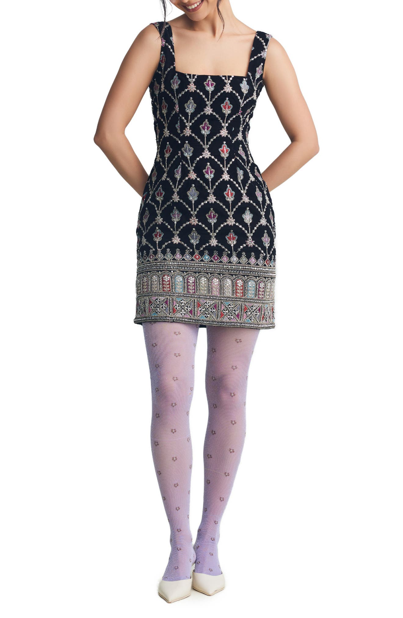 Sarina Sleeveless Embroidered Minidress