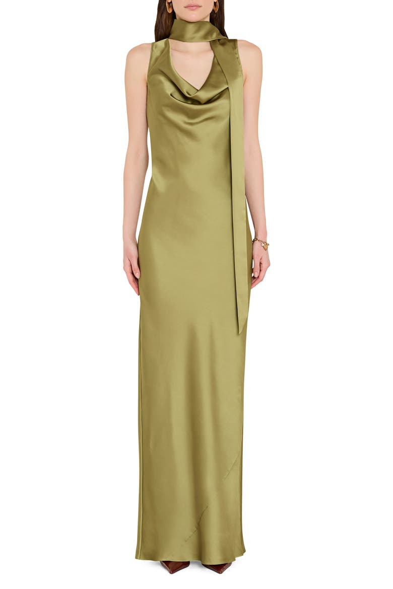 Paula Scarf Detail Maxi Dress, Main, color, VRT
