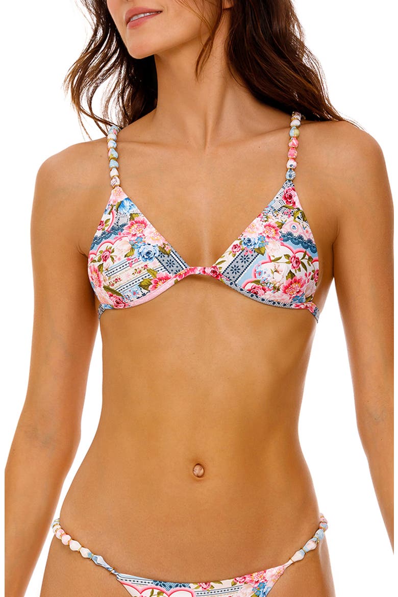Belle Meraki Bikini Top, Main, color, PINK MULTICOLOR