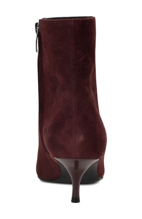 Nine West Hermena Kitten Heel Bootie In Burgundy