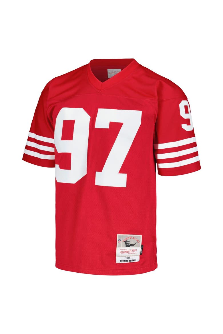 Men's Mitchell & Ness Bryant Young Scarlet San Francisco 49ers Legacy Replica Jersey, Alternate, color, Scarlet