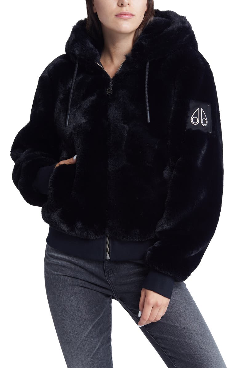 Moose Knuckles Portland Bunny Faux Fur Coat, Alternate, color, 