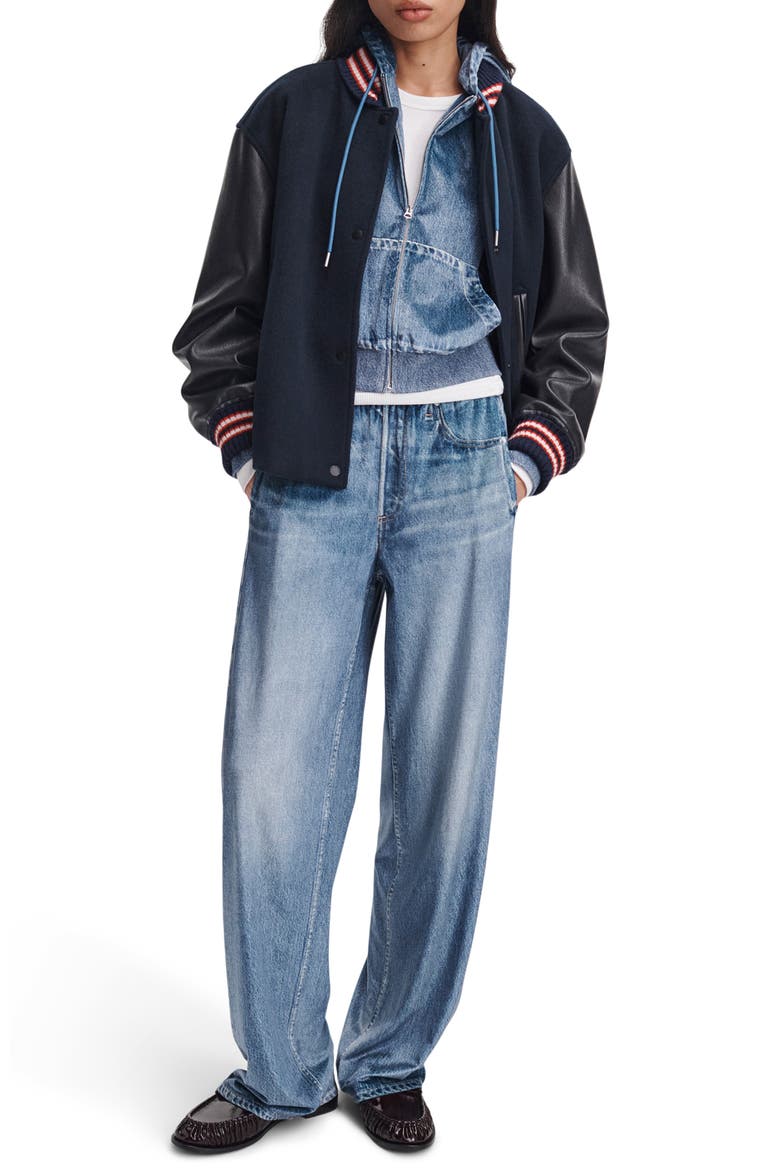 Miramar Wide Leg Pull-On Jeans, Alternate, color, SUTTON