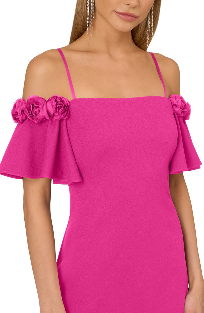 Adrianna Papell Crepe Cold Shoulder Minidress, Alternate, color, 