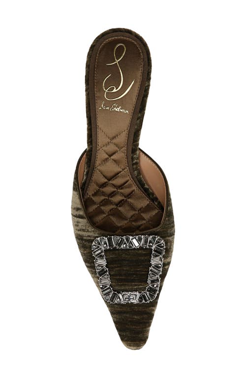 Sam Edelman Brit Glow Kitten Heel Mule Winter Moss Velvet