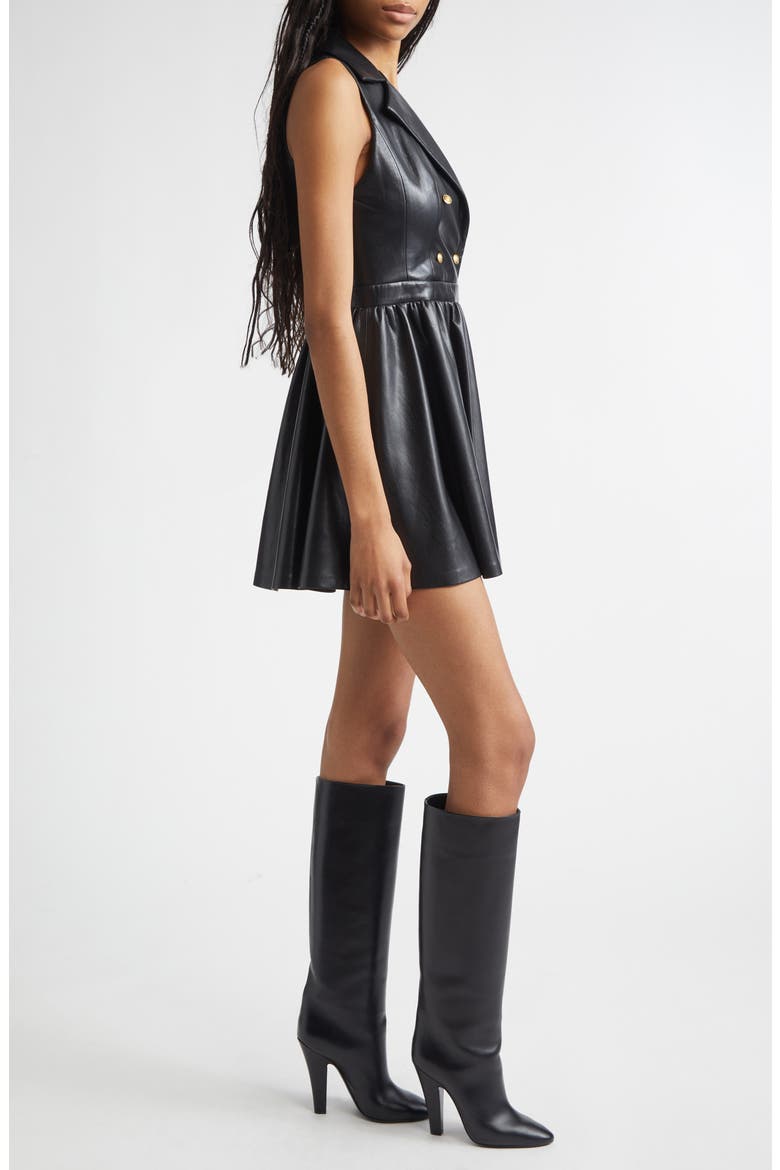 Emmy Faux Leather Sleeveless Dress, Alternate, color, BLACK