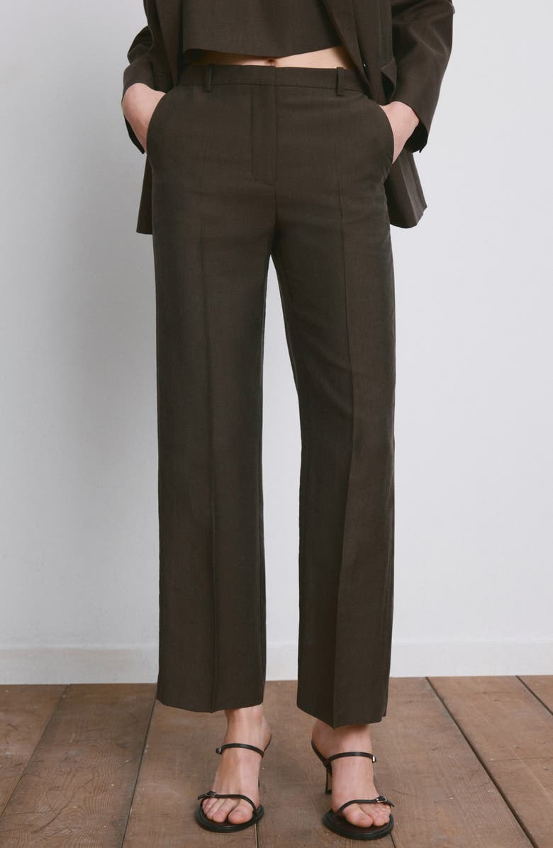 MANGO Lyocell Blend Pants, Alternate, color, Chocolate