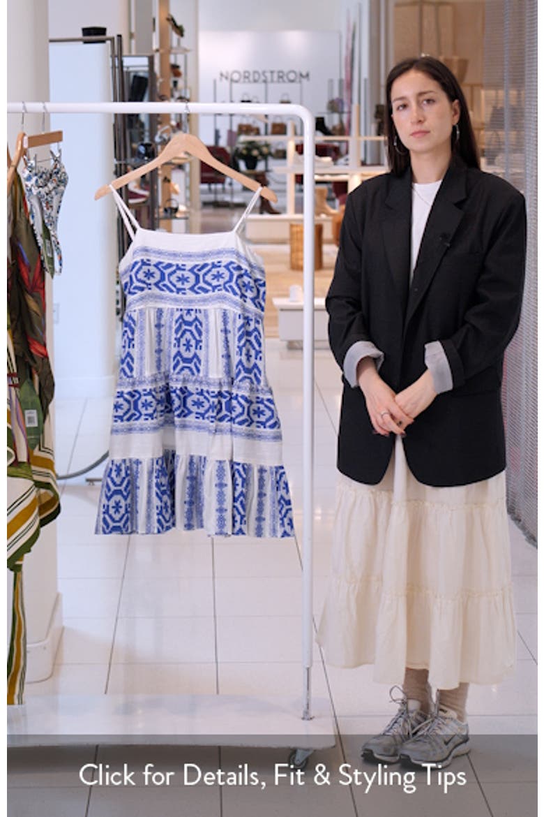 Embroidered Tiered Cotton Cover-Up Sundress video