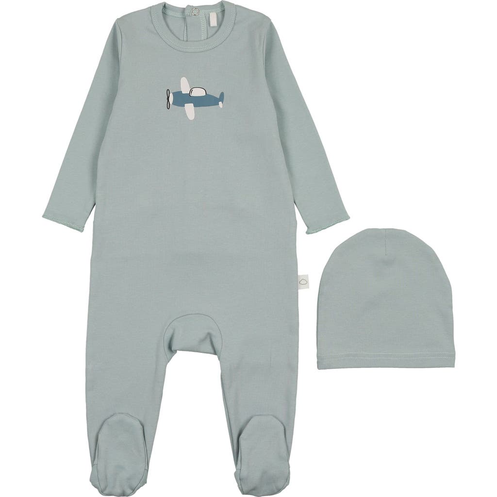 Pouf Airplane Footie in Blue  product