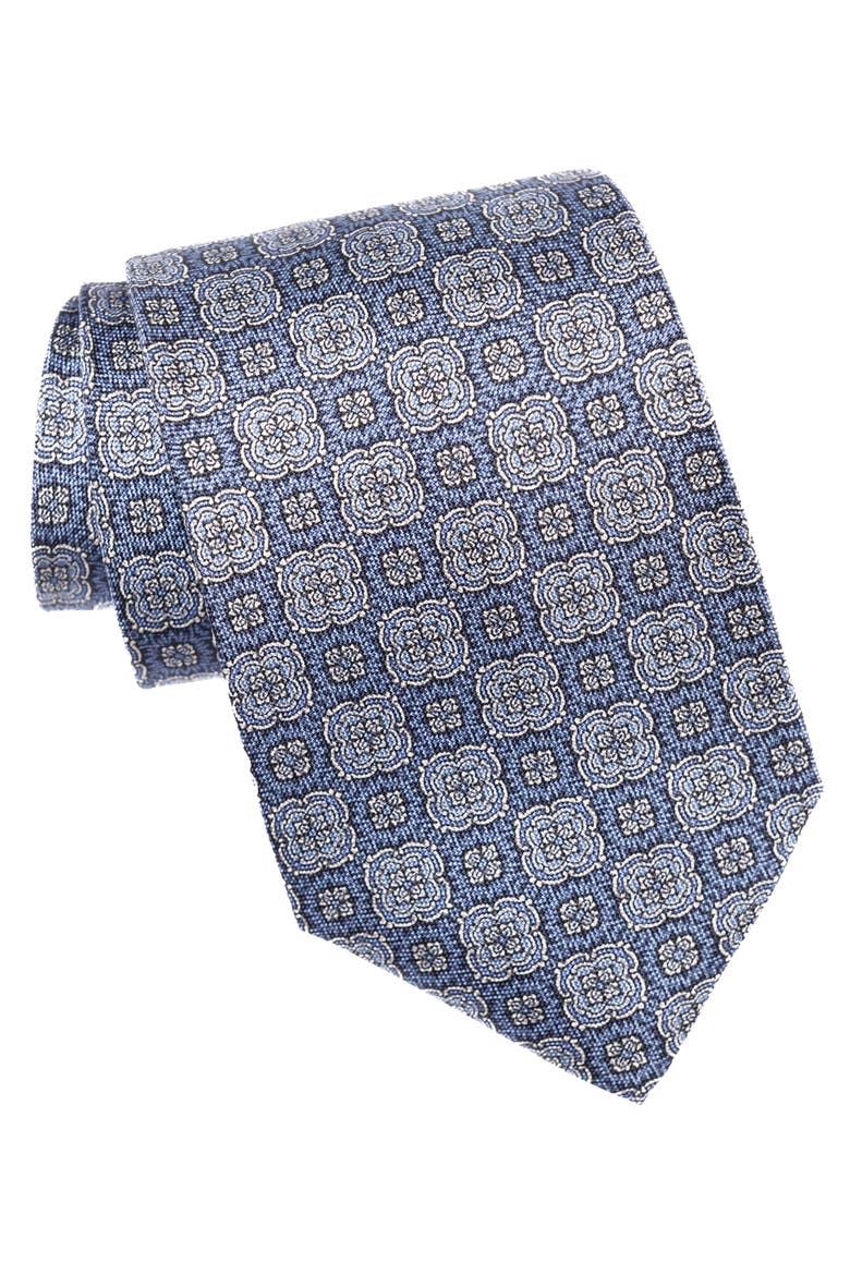 Veneto - Printed Silk Tie for Men, Main, color, Blue