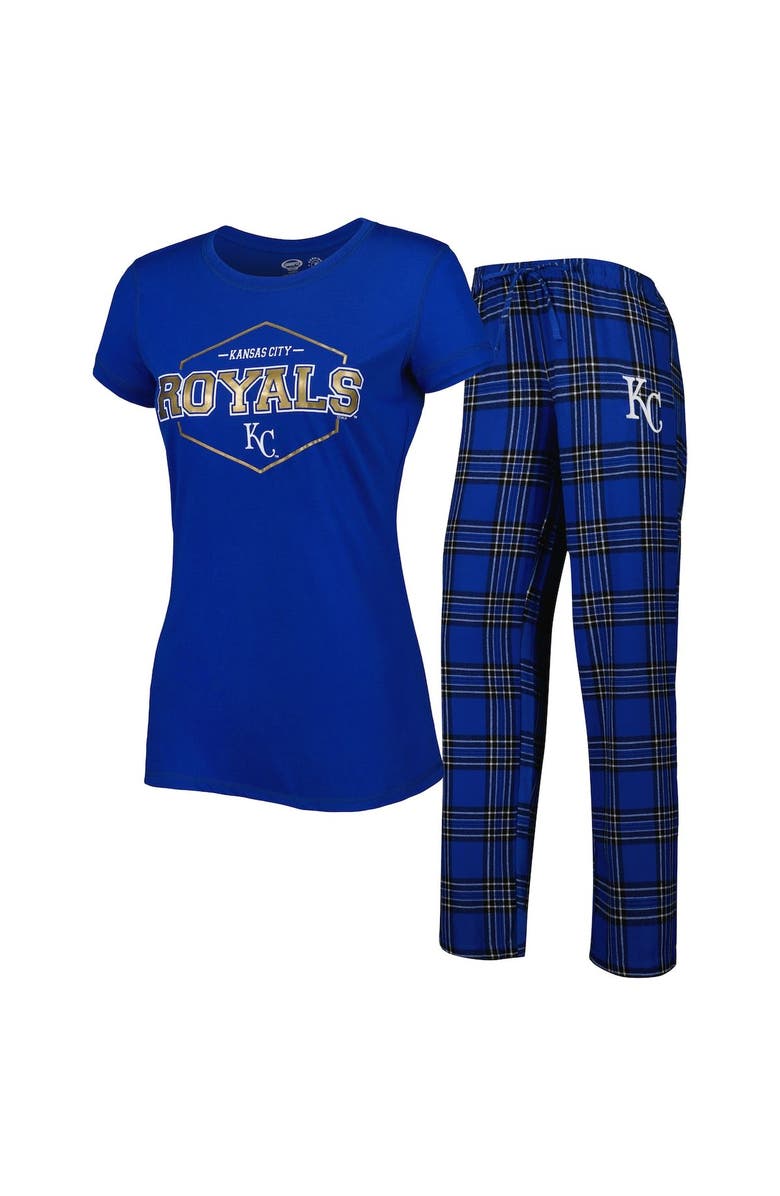 CONCEPTS SPORT Women's Concepts Sport Royal Kansas City Royals Badge T-Shirt & Pajama Pants Sleep Set, Main, color,
