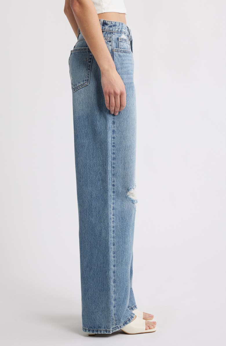 HIDDEN JEANS Distressed Wide Leg Dad Jeans, Alternate, color, Med.wash