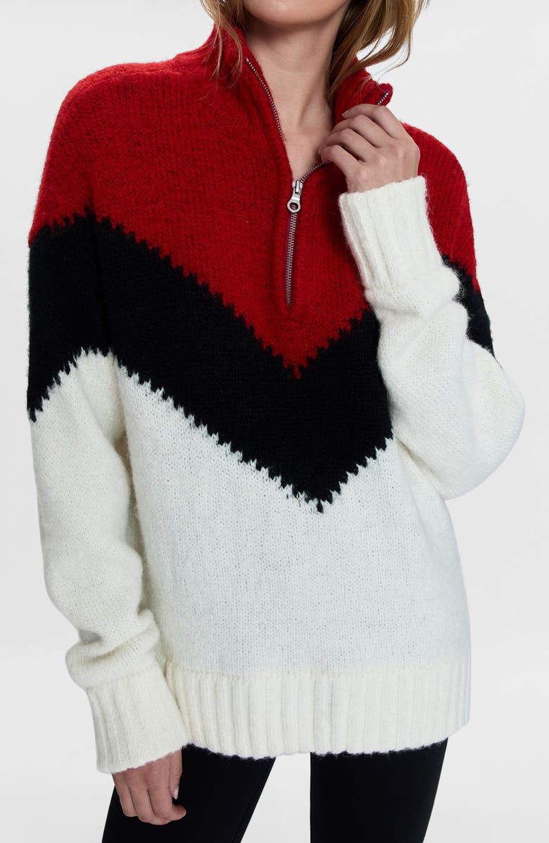 Pistola Maribel Colorblock Half-Zip Sweater, Alternate, color,