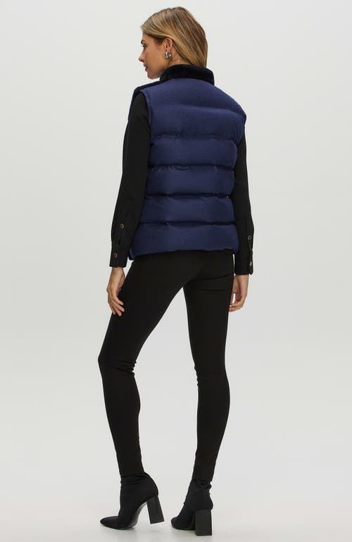 Gorski Reversible Shearling Lamb Vest In Blue